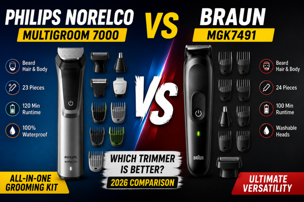 Philips Norelco Multigroom 7000 vs Braun MGK7491 Review